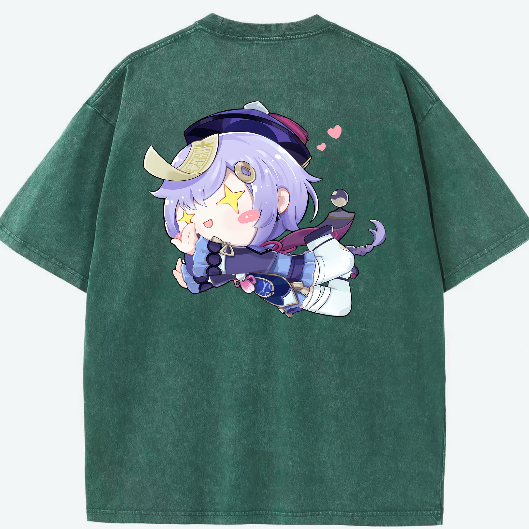 げんし神 七七 なな  genshin Nana 綿100% ヴィンテージ風 半袖Tシャツ（背面プリント）
